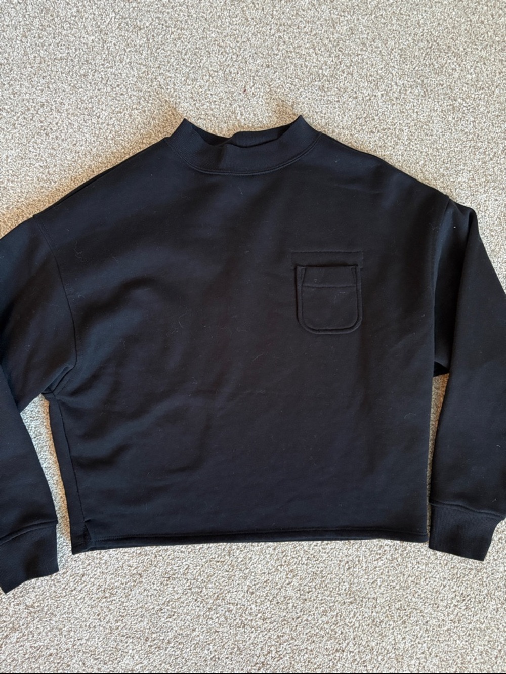 Old Navy Black Crewneck Sweater with Chest Pocket